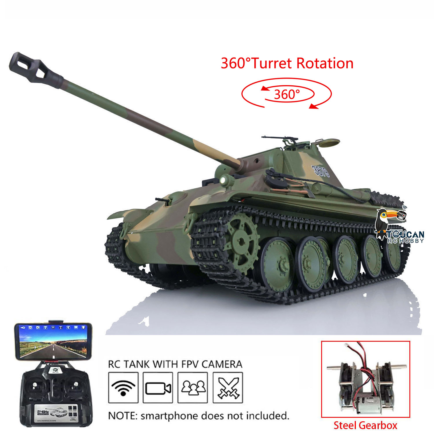 Running Gear Box - Henglong 1/16 7.0 Plastic Panther G