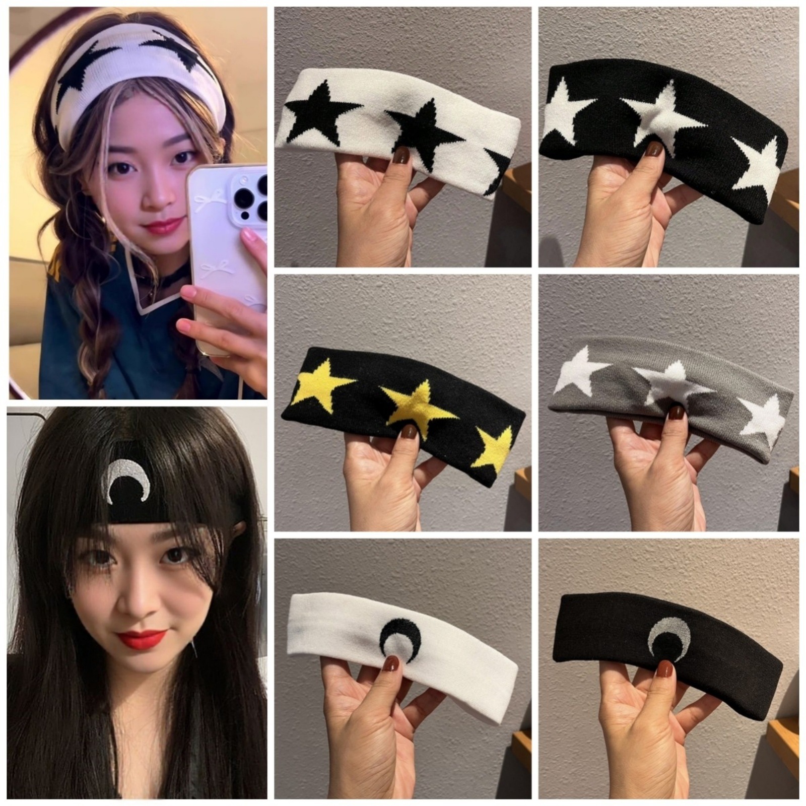 Running Gear Winter - Personality star moon hair band, popular