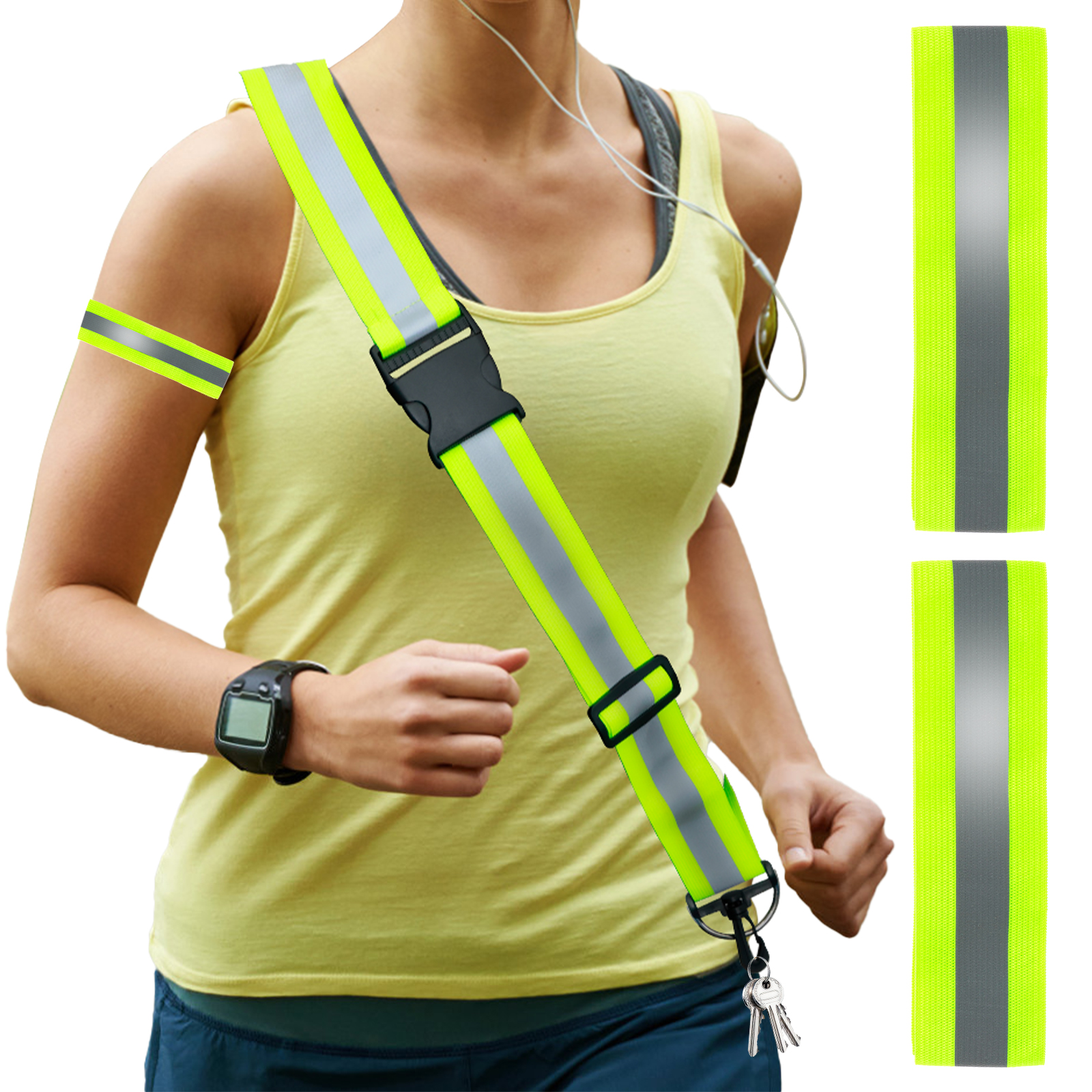 Running Gear Reflective - 3pcs Reflective Sash for Walking at
