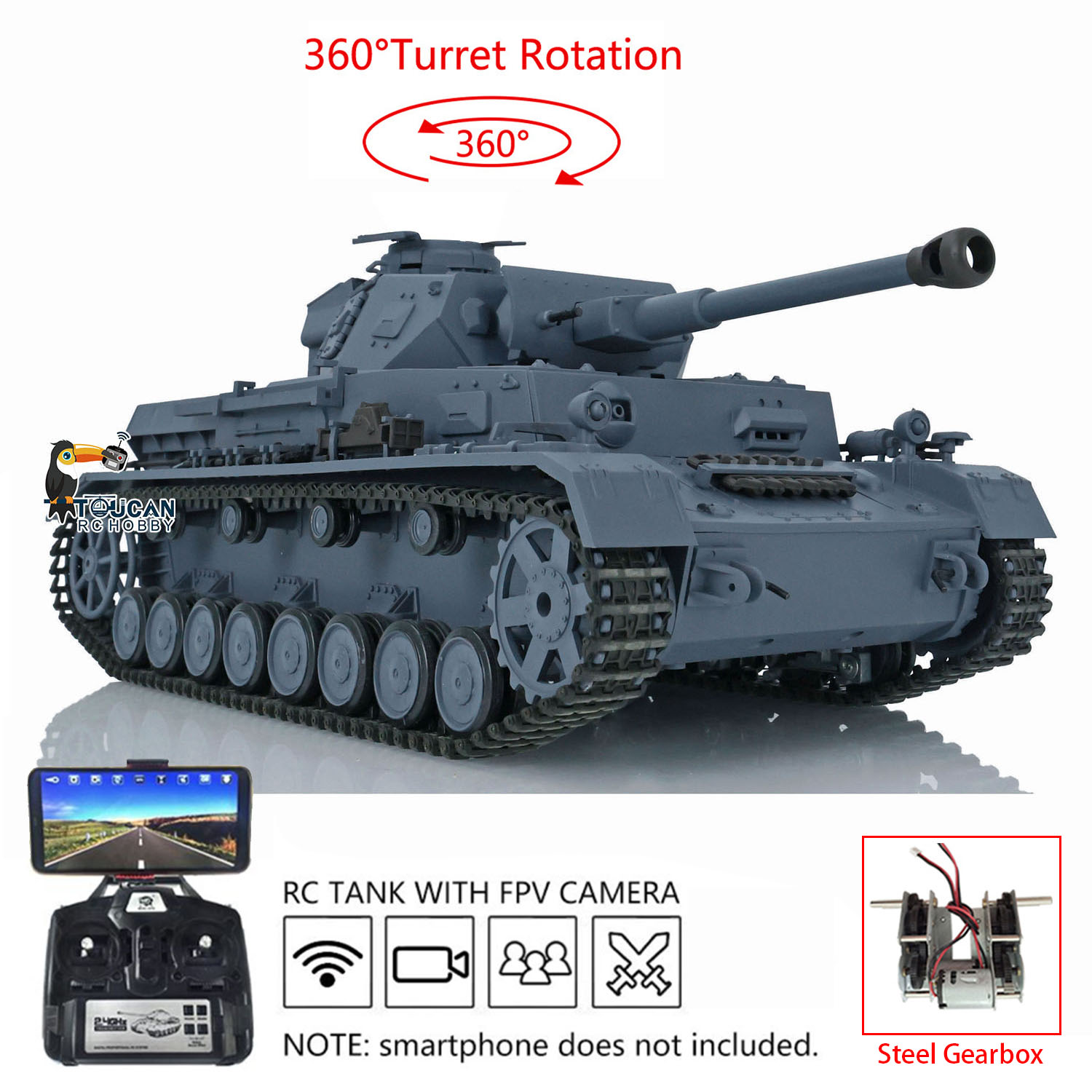 Henglong 1/16 7.0 Plastic FPV  - مراجعة Running Gear Box وسعره