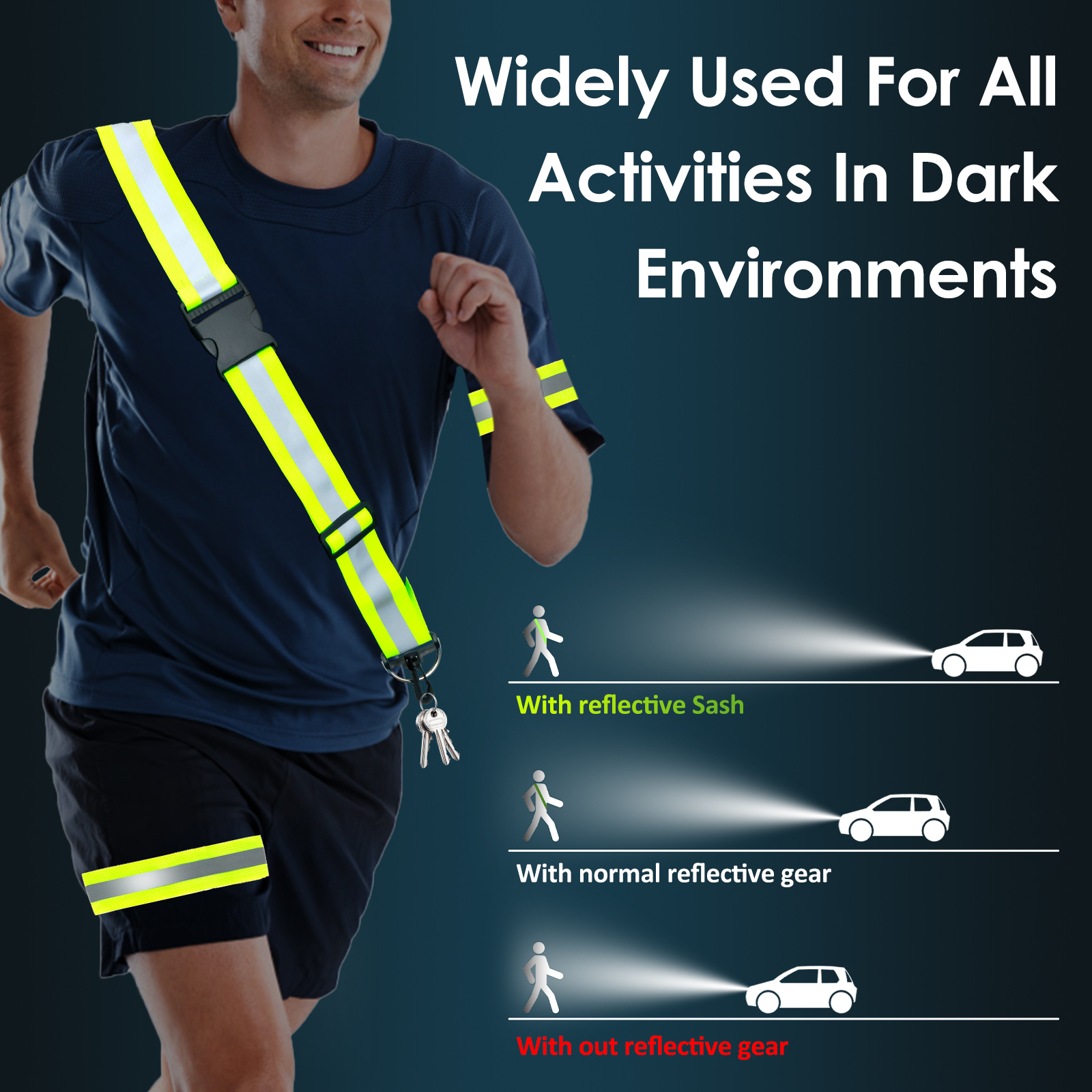 3pcs Reflective Sash for Walki - مراجعة Running Gear Reflective وسعره