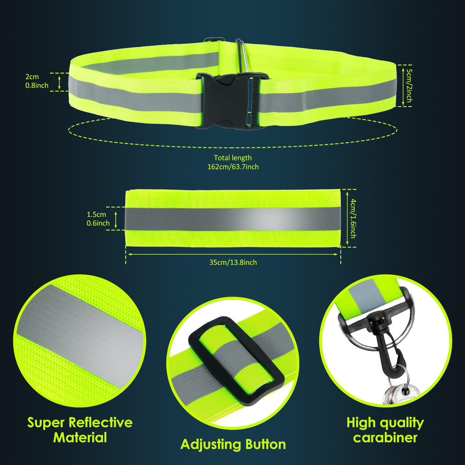 3pcs Reflective Sash for Walki - مراجعة Running Gear Reflective وسعره