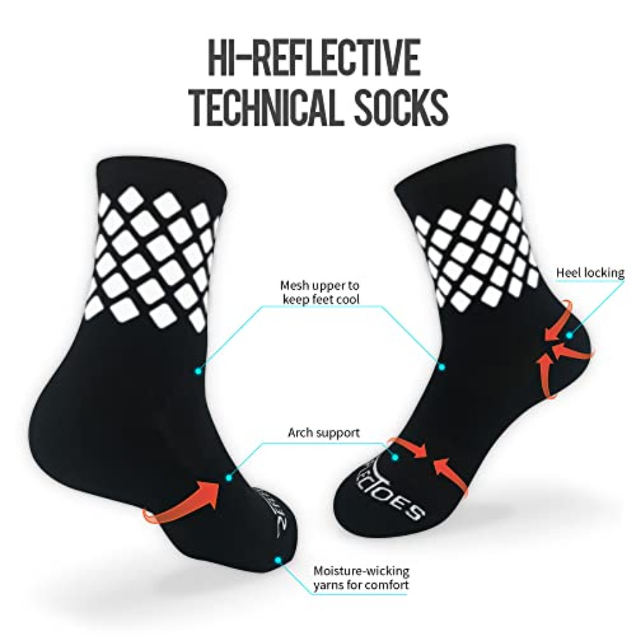 Reflective Socks for cycling a - مراجعة Running Gear Girls وسعره