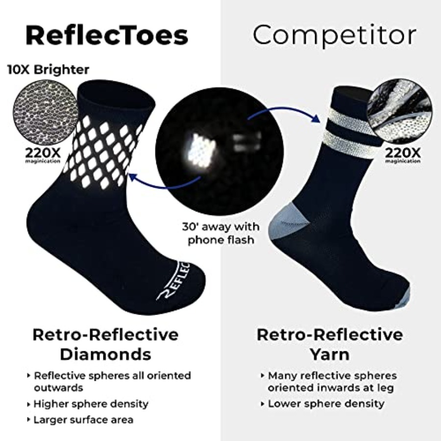 Reflective Socks for cycling a - مراجعة Running Gear Girls وسعره