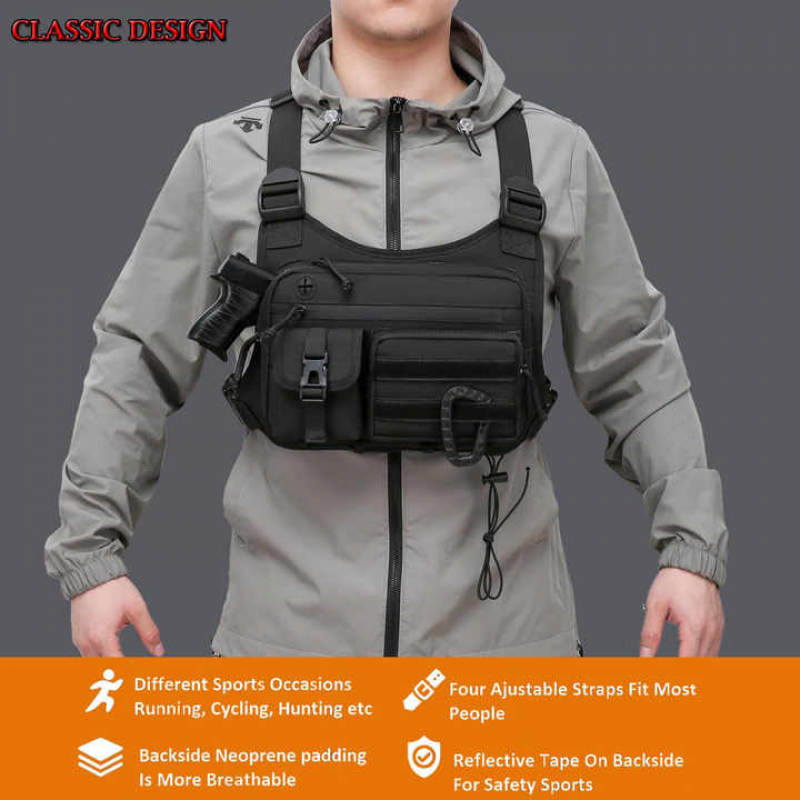 Men's Tactical Chest Vest Bag  - مراجعة Running Gear Bag For Men وسعره