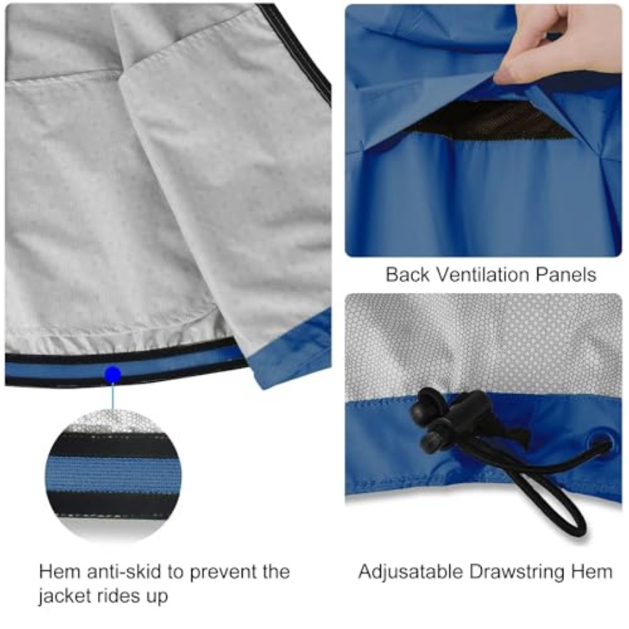 Men's Rain Jacket Waterproof W - مراجعة Running Gear Reflective وسعره